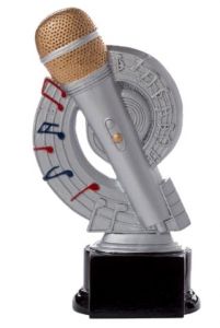 39176 Musik - Mikrofon Pokalfigur inkl. Beschriftung | 18,0 cm