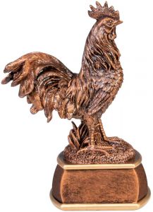 39707 Hahn Kunstharzpokal inkl. Beschriftung | 22,0 cm