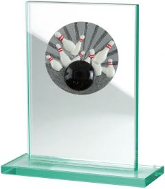 W511.006 Bowling - Kegler Glastrophäe inkl. Beschriftung | 100x150 mm