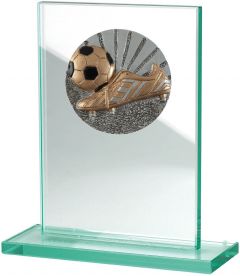 W511.028 Fussball Glastrophäe inkl. Beschriftung | 100x150 mm