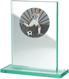 W511.029 Fussball Glastrophäe inkl. Beschriftung | 100x150 mm