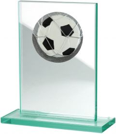 W511.003 Fussball Glastrophäe inkl. Beschriftung | 100x150 mm