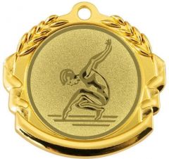 9360.296 Turnerin Medaille 70 mm Ø inkl. Band / Kordel | montiert