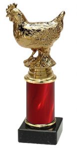9.08.34296 Huhn Pokal Trophäe inkl. Beschriftung | Serie 3 Stck.