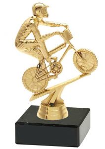 M34362 BMX Pokal-Figur mit Marmorsockel inkl. Beschriftung | 14,3 cm
