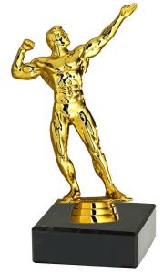 M34079 Body Building Pokal-Figur mit Marmorsockel inkl. Beschriftung | 17,0 cm