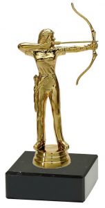 M34490 Bogenschütze - Damen Pokal-Figur mit Marmorsockel inkl. Beschriftung | 14,7 cm