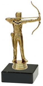 M34484 Bogenschütze - Herren Pokal-Figur mit Marmorsockel inkl. Beschriftung | 14,7 cm