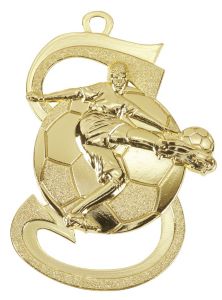 D101.SM Fussball Medaille 39x59 mm inkl. Band / Kordel | unmontiert