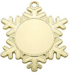 D47 Schneekristall Medaille 50x57 mm inkl. Emblem u. Kordel / Band | montiert