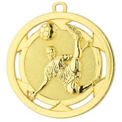 D4A Fussball Medaille 50 mm Ø inkl. Band / Kordel | montiert