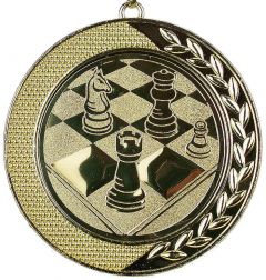 D58.301 Schachmedaille 70 mm Ø inkl. Band / Kordel| montiert