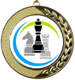 D58.SU2 Schachmedaille 70 mm Ø inkl. Band / Kordel | montiert