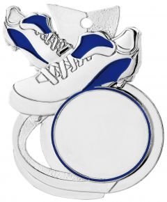 D60.02D Fussballmedaille 60x45 mm inkl. Emblem u. Band oder Kordel | montiert