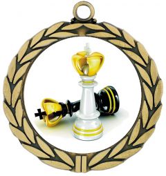 D8A.SU5 Schachmedaille 70 mm Ø inkl. Band / Kordel | montiert