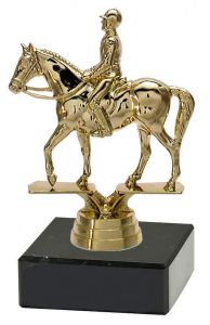 M34384 Dressurreiter Pokal-Figur mit Marmorsockel inkl. Beschriftung | 13,4 cm