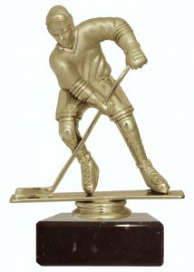 P8011.01 Eishockey Figur gold inkl. Beschriftung | 15,0 cm