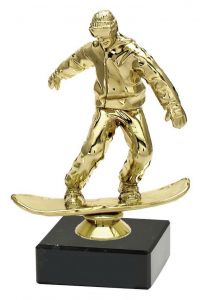 M34552 Snowboarder Pokal-Figur mit Marmorsockel inkl. Beschriftung | 13,3 cm