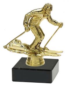 M34544 Alpinskiläufer Pokal-Figur mit Marmorsockel inkl. Beschriftung | 13,7 cm