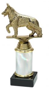 9.02.34422 Schäferhund Pokal Trophäe inkl. Beschriftung | Serie 3 Stck.