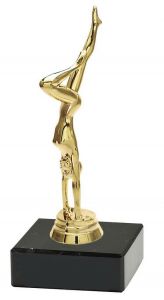 M34594 Turnen - Turnerin Pokal-Figur mit Marmorsockel inkl. Beschriftung | 18,5 cm
