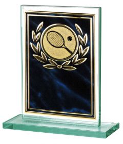 W510.208 Tennis Glaspokal mit Zierplatte (Direktgravur) | 3 Größen