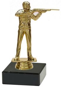 M34462 Gewehrschütze Pokal-Figur mit Marmorsockel inkl. Beschriftung | 16,0 cm