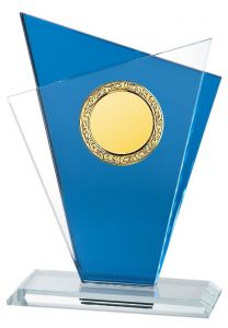 GL.051ST Glaspokal mit Metallprägoscheibe inkl. Beschriftung | 3 Größen