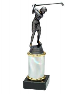 9.02.34220 Golf - Damen Pokal Trophäe inkl. Beschriftung | Serie 3 Stck.