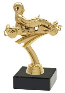 M34340 Kart Pokal-Figur mit Marmorsockel inkl. Beschriftung | 15,9 cm