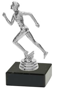 M34316 Läufer Pokal-Figur mit Marmorsockel inkl. Beschriftung | 13,4 cm