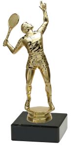 M34606 Tennis (Herren) Pokal-Figur mit Marmorsockel inkl. Beschriftung | 23,6 cm