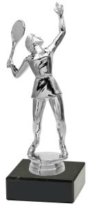 M34620 Tennis (Damen) Pokal-Figur mit Marmorsockel inkl. Beschriftung | 22,9 cm
