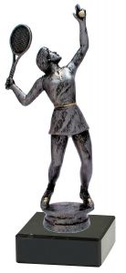 M34622 Tennis (Damen) Pokal-Figur mit Marmorsockel inkl. Beschriftung | 22,9 cm
