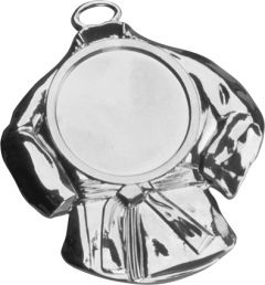 MD6050.02 Judo Medaillen 58x50 mm inkl. Emblem u. Band oder Kordel | montiert