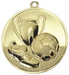 ME.047.SM Fussball Medaille 50 mm Ø inkl. Band / Kordel |unmontiert