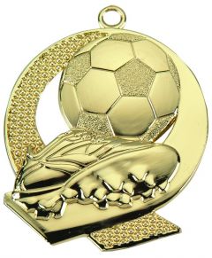 ME.053.SM Fussball Medaille 43x50 mm inkl. Band / Kordel | unmontiert