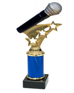 9.09.38302 Musik - Mikrofon Pokal Trophäe inkl. Beschriftung | 3 Größen
