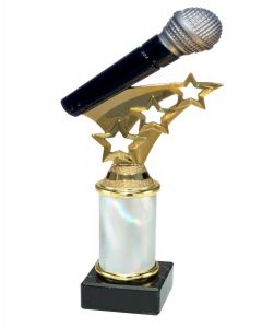 9.02.38302 Musik - Mikrofon Pokal Trophäe inkl. Beschriftung | 3 Größen