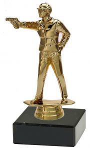 M34474 Pistolenschütze Pokal-Figur mit Marmorsockel inkl. Beschriftung | 16,2 cm