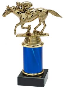 9.09.34374 Galopprennsport Pokal Trophäe inkl. Beschriftung | 17,3 cm