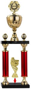 S411.08.P4 Säulenpokal mit Sockelfigur, Emblem und Beschriftung | 3 Größen