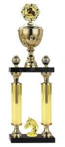 S411.01.P Säulenpokal mit Sockelfigur, Emblem und Beschriftung | 3 Größen