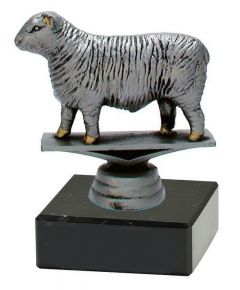 M34324 Schaf Pokal-Figur mit Marmorsockel inkl. Beschriftung | 11,6 cm