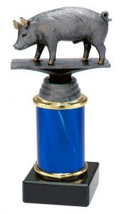 9.09.34320 Schweine Pokal Trophäe inkl. Beschriftung | Serie 3 Stck.