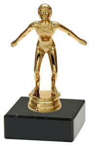 M34448 Schwimmer - Damen  Pokal-Figur mit Marmorsockel inkl. Beschriftung | 12,8 cm