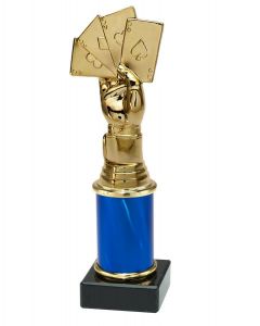 9.09.34430 Skat - Poker Pokal Trophäe inkl. Beschriftung | 17,0 cm