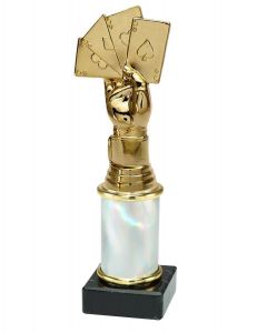 9.02.34430 Skat - Poker Pokal Trophäe inkl. Beschriftung | 17,0 cm