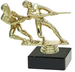 M34572 Tauziehen Pokal-Figur mit Marmorsockel inkl. Beschriftung | 12,8 cm