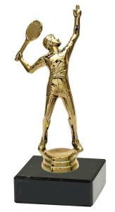 M34600 Tennis (Herren) Pokal-Figur mit Marmorsockel inkl. Beschriftung | 17,5 cm